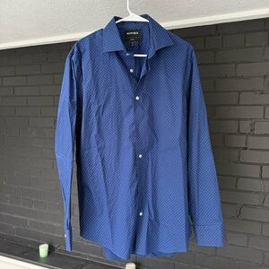 [NEW] Bonobos men’s button-down dress shirt, blue w/ purple dots, 16 1/2 x 36